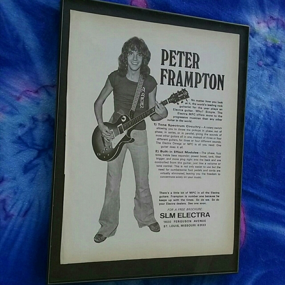 ☆ 1970s Peter Frampton with Guitar Vintage ☆ Rock and Roll ☆ Music ☆ Retro ☆ - Picture 2 of 4
